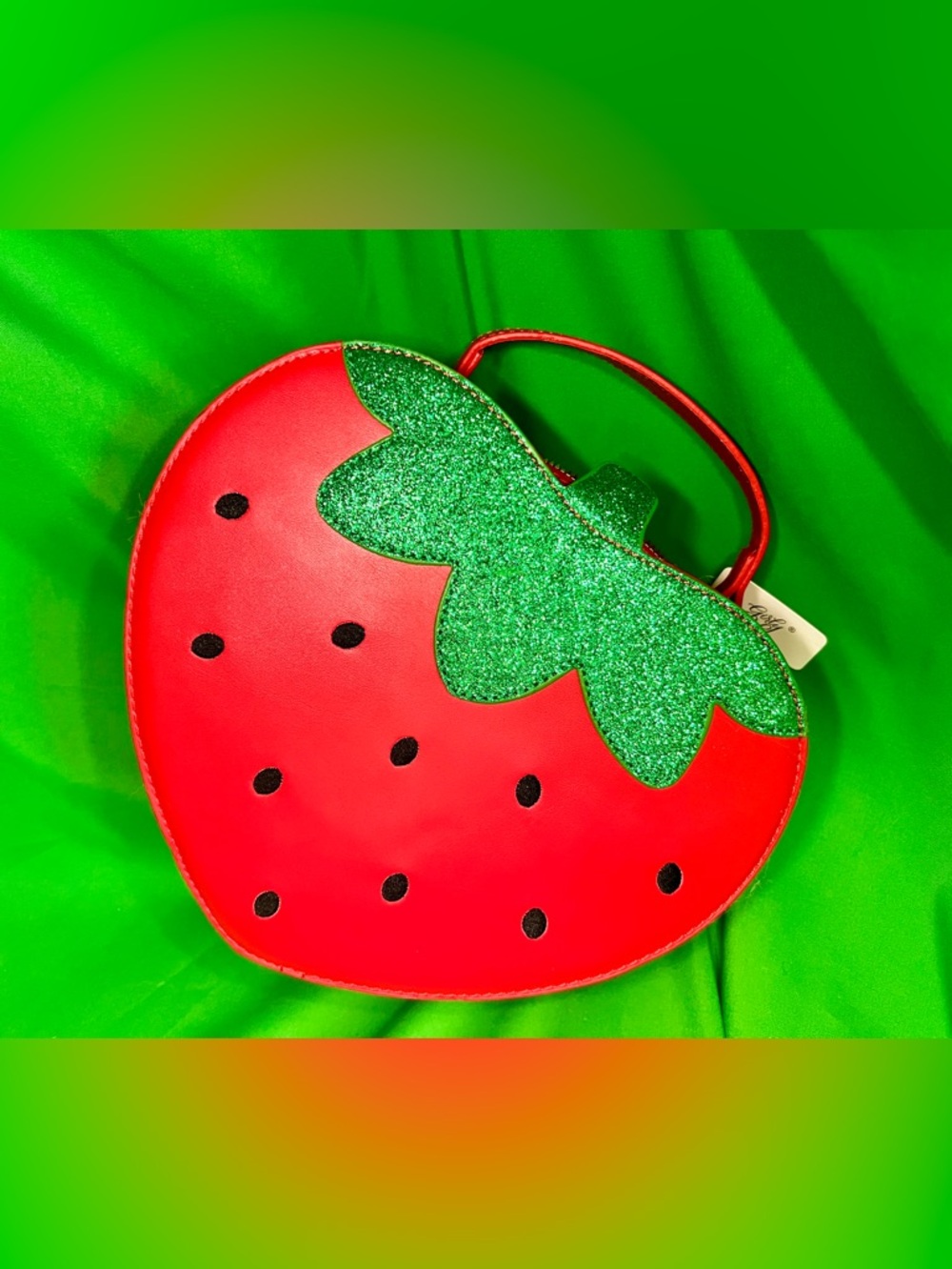 Strawberry Shaped Red & Green Handbag